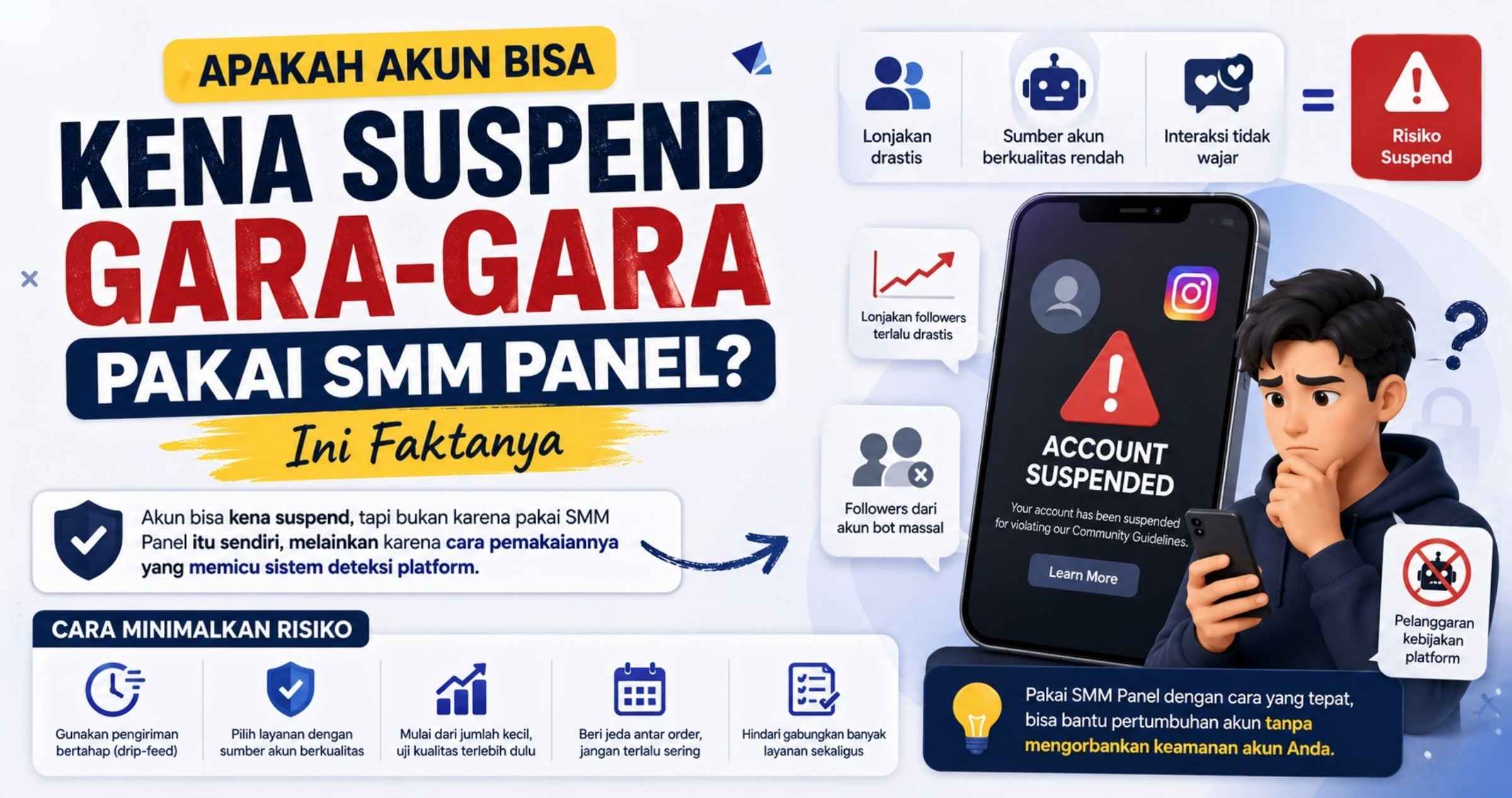 ilustrasi akun terbanned setelah memakai smm panel, apakah benar?